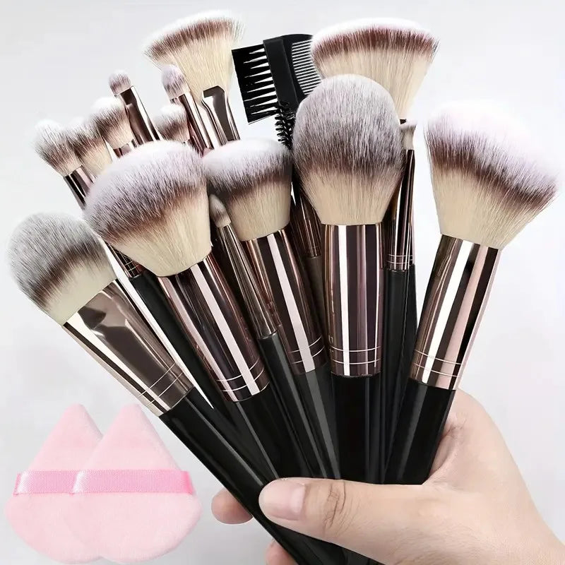 Professional Makeup Brush Set – 3 to 20pcs Soft Kabuki & Eye Brushes