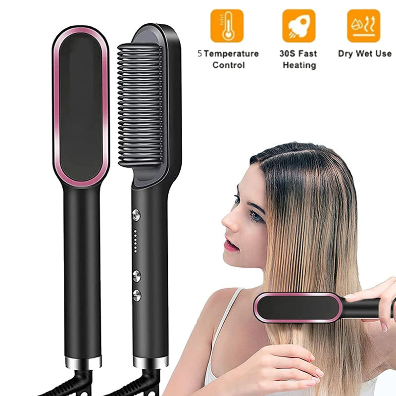 Professional Heated Hair Straightening Comb