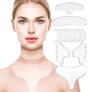 16pcs Silicone Anti-Wrinkle Lifting Patches – Reusable Face, Forehead & Neck Firming Pads