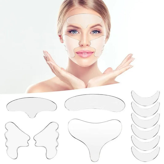 16pcs Silicone Anti-Wrinkle Lifting Patches – Reusable Face, Forehead & Neck Firming Pads